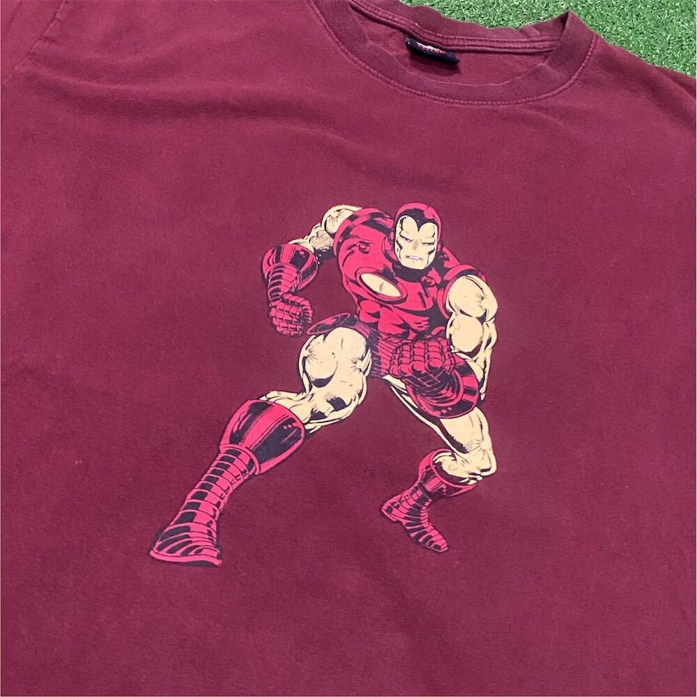 Vintage Marvel Enter-6 Collection The Invisible Iron Man Tee Maroon M RARE Korea